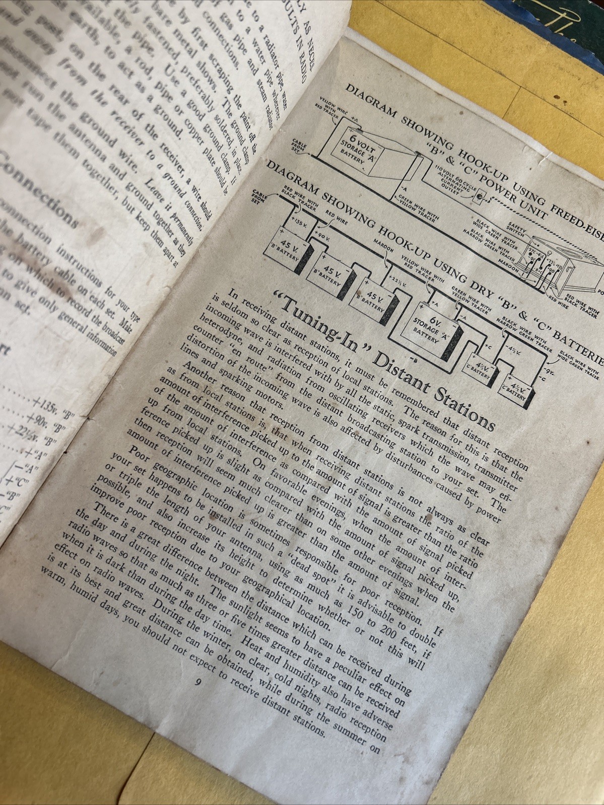 Vintage Freed Eisemann Broadcast Radio Receiver User Manual