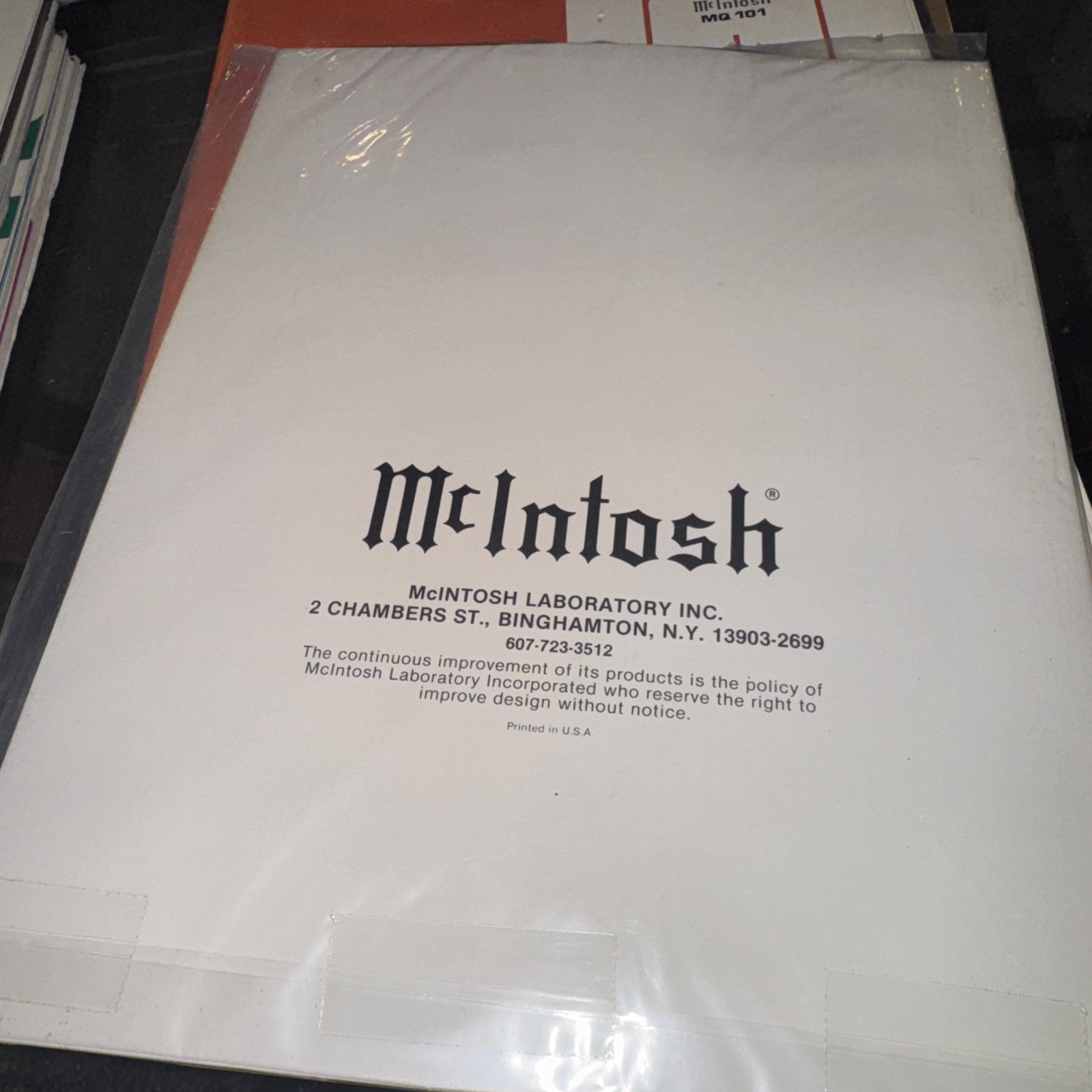 McIntosh MQ107 Environmental Equalizer Owners Manual *Original*