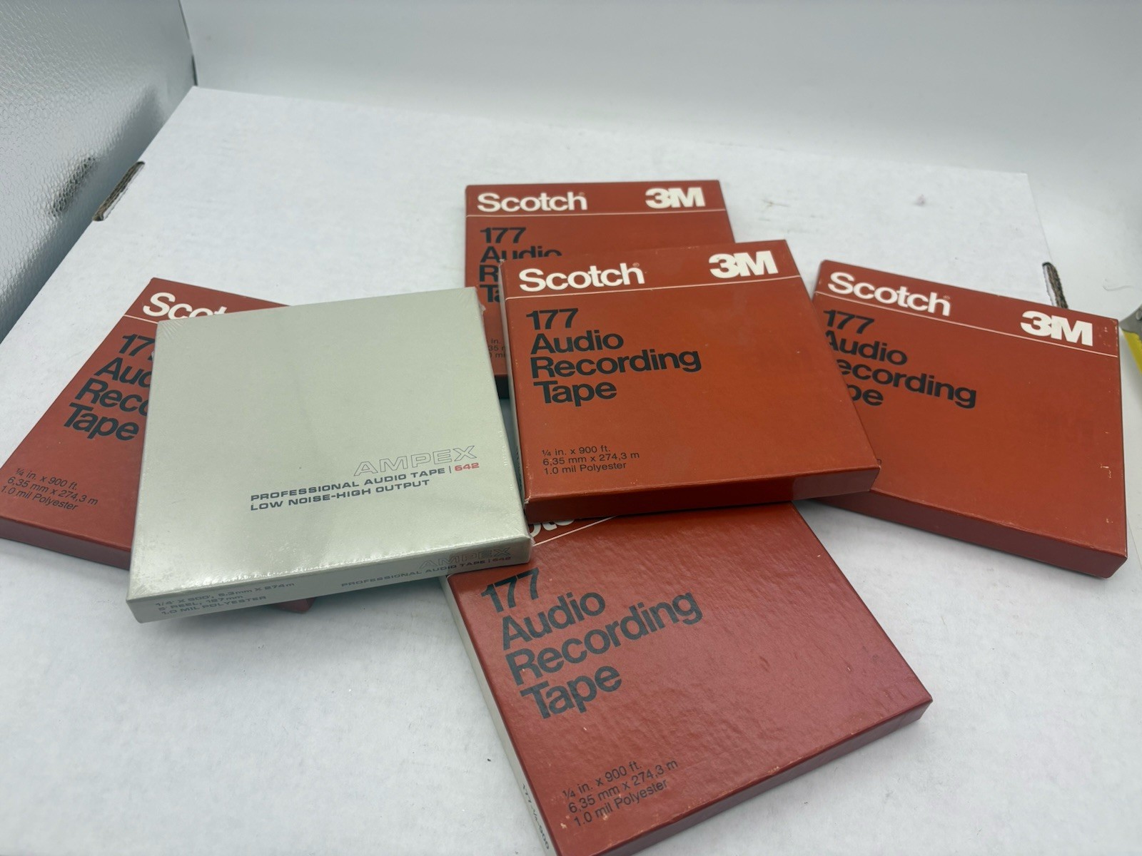 scotch 3M audio recording tape 177 Lot Of 6 W/ Brand New Sealed AMPX 642