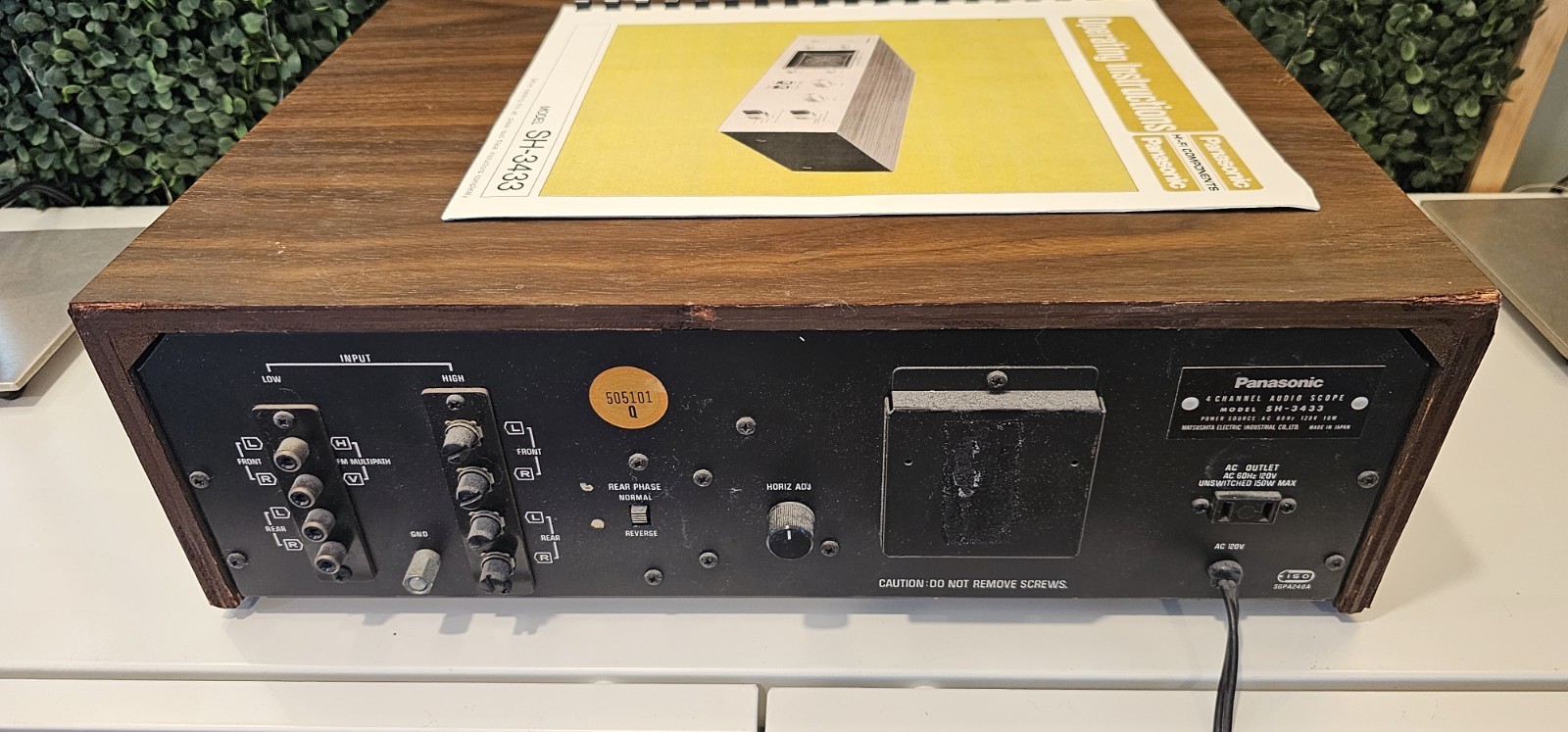 RARE Vintage TECHNICS SH-3433 Audio Scope 4 Channel Parts Or Repair Read Ad!