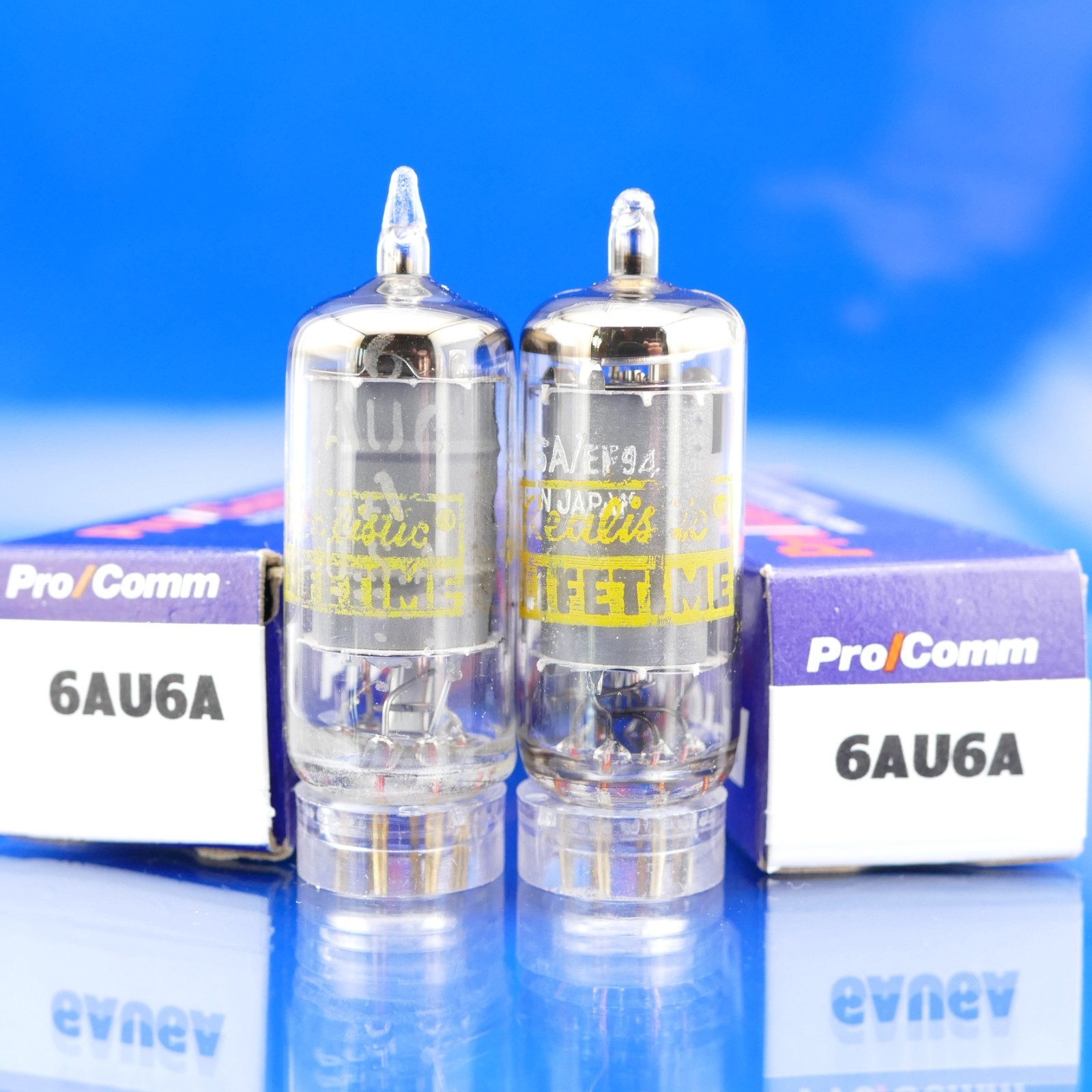 Two REALISTIC 6AU6A Tubes GM[%]: 95 112 EM[%]: 85 114 AMPLITEX