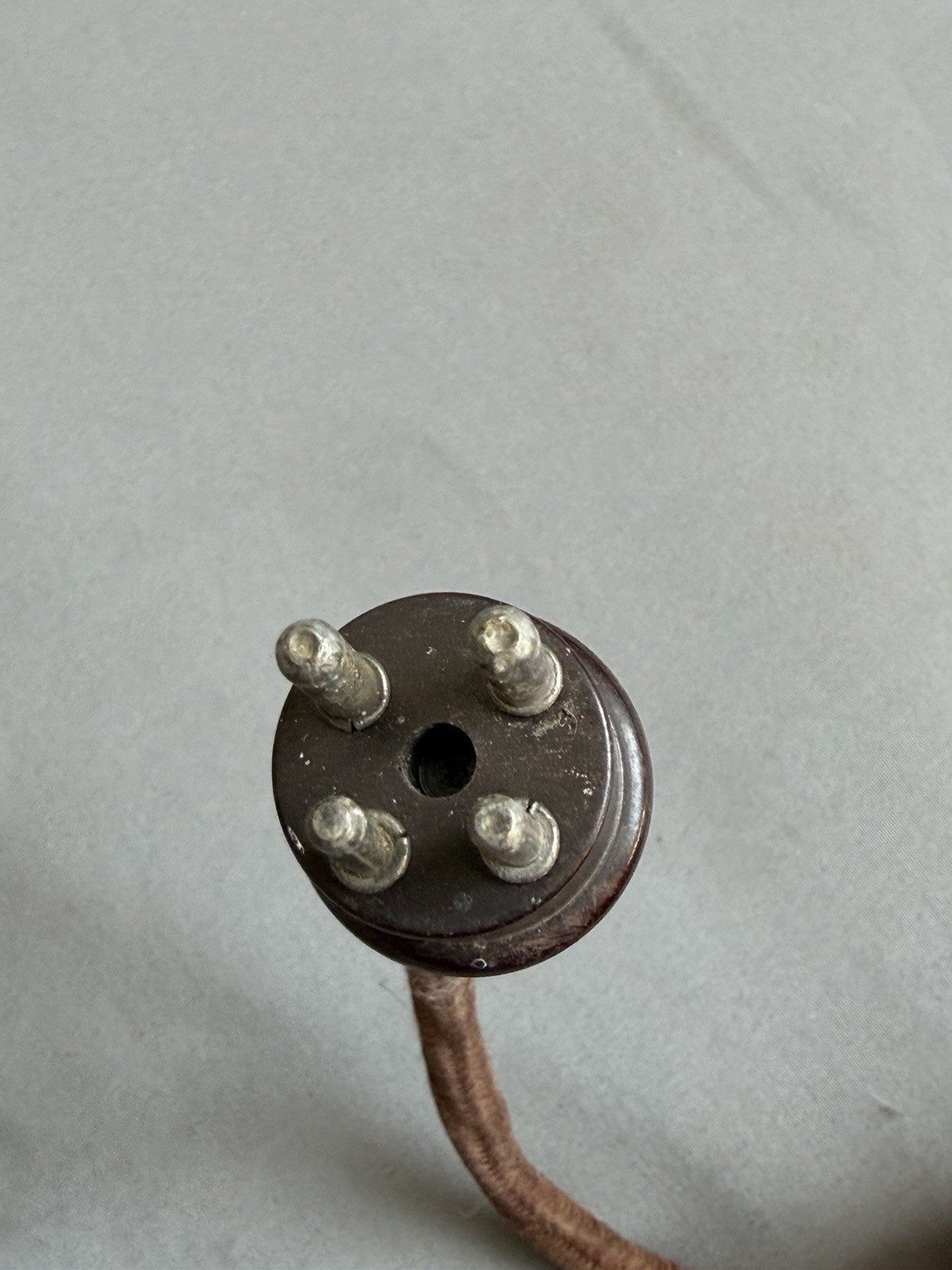 1920s 4-pin male speaker male connector socket tube amp 24″ WE amp cloth wire