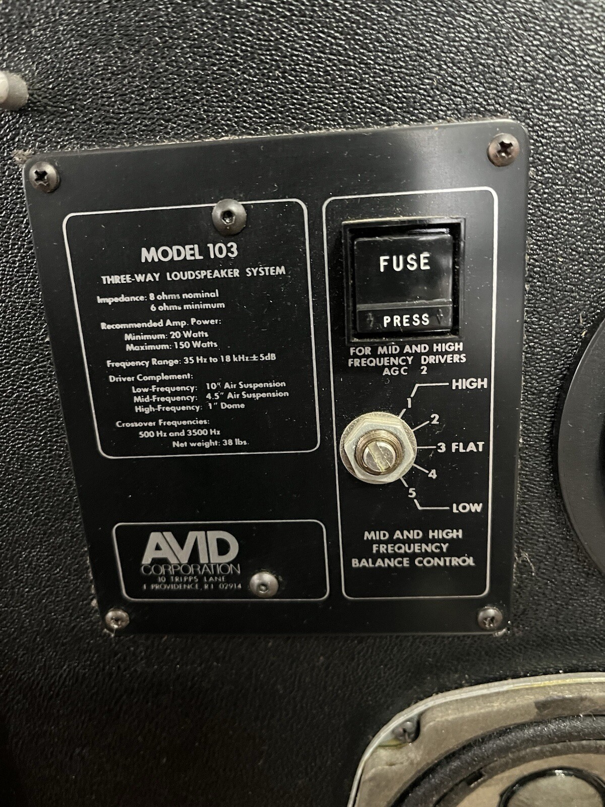 Vintage AVID 103 Floor Speakers Pair (No Grills)