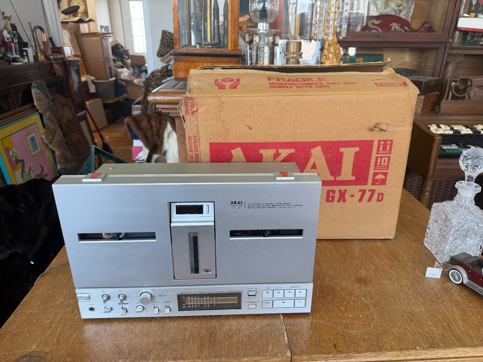 Vintage Akai GX-77 Four Track Stereo Tape Deck Reel to Reel Player with Manual