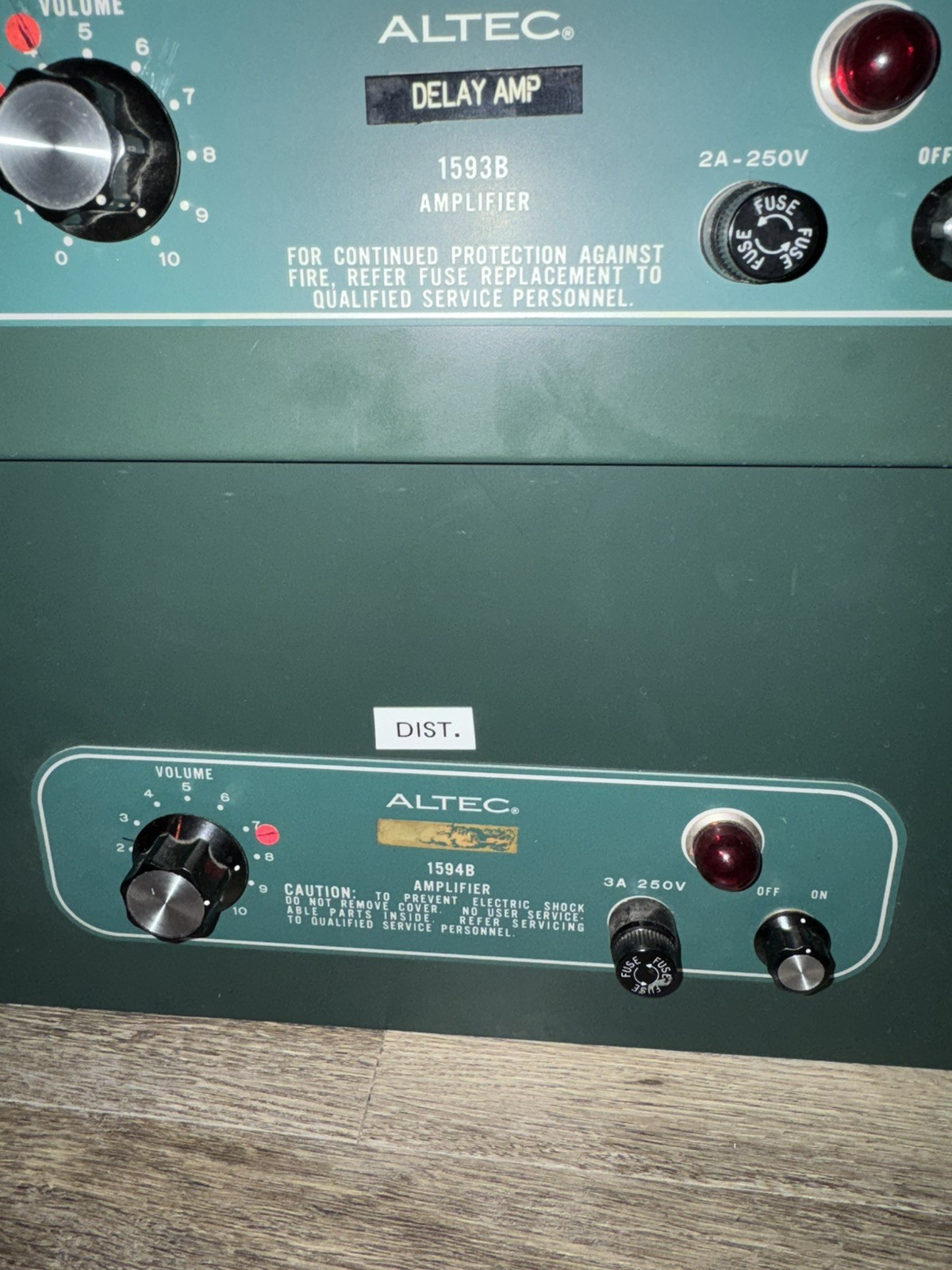 ALTEC vintage Audio Gear Lot 1593B, 1594B Power Amps. 1552a Meter Panel TESTED