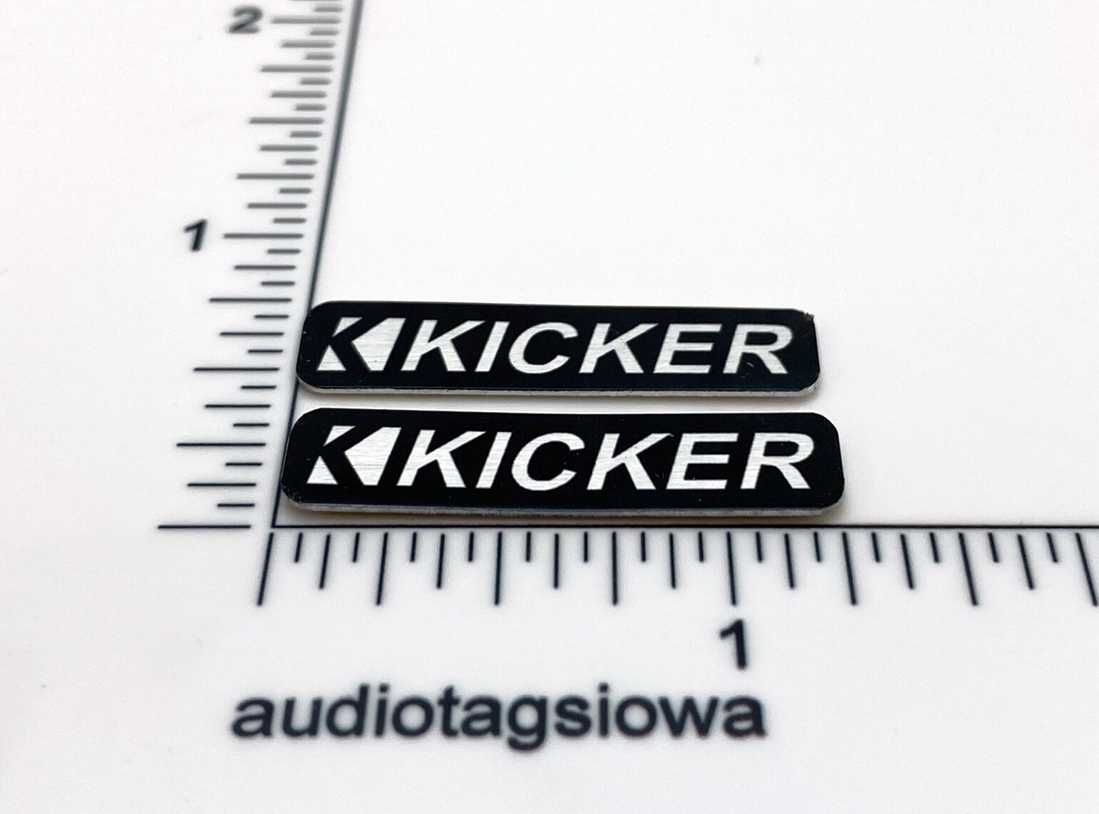 Kicker Speaker Badge Pair Logo Emblem Custom Made Aluminum