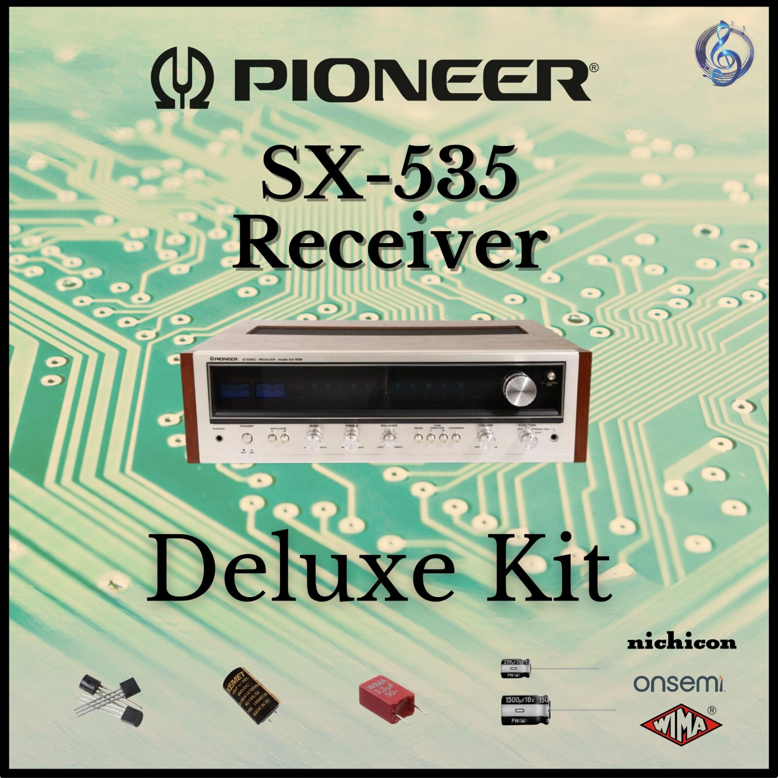 Pioneer SX-535 Receiver Deluxe Upgrade Kit Genuine Parts Restoration