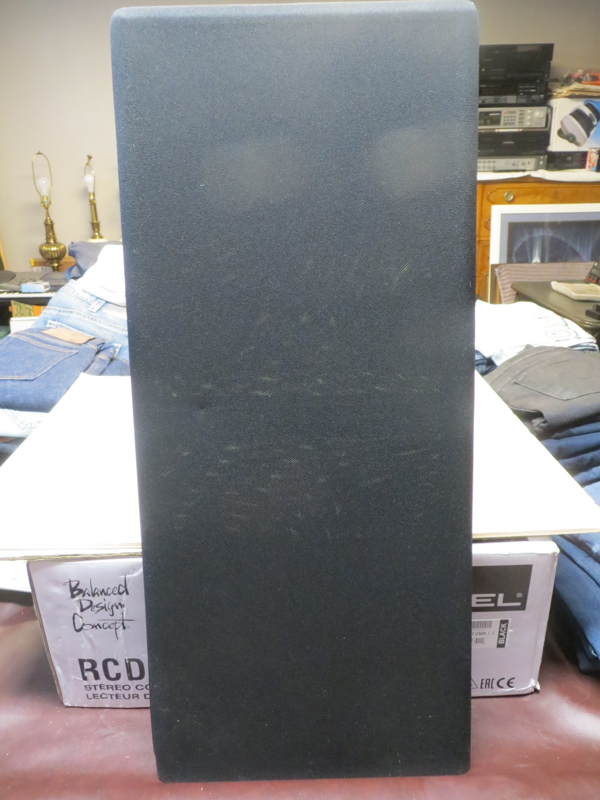 REALISTIC T-120 SPEAKERS/GRILLS W/ BRAND NEW PREMIUM BLACK MELLOTONE GRILL CLOTH