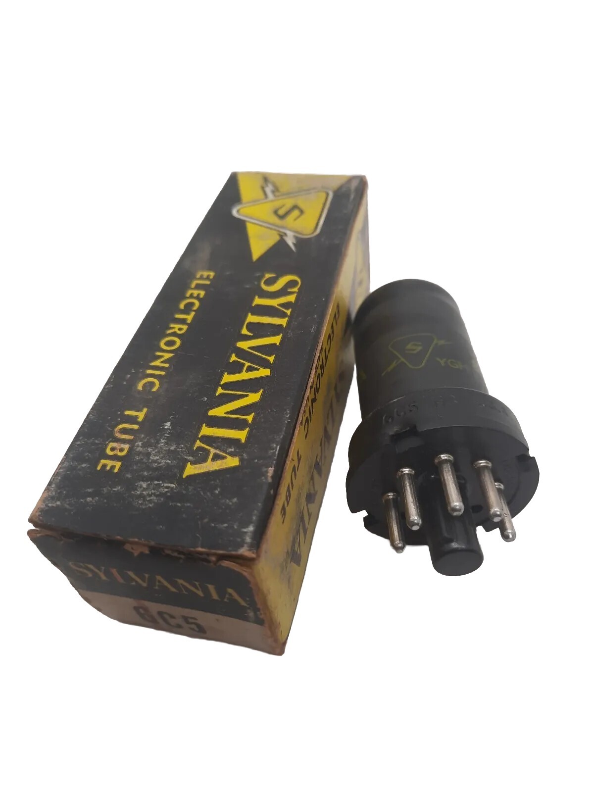 Sylvania Vintage Vacuum Tube Model 6C5 Metal Electronic Valve