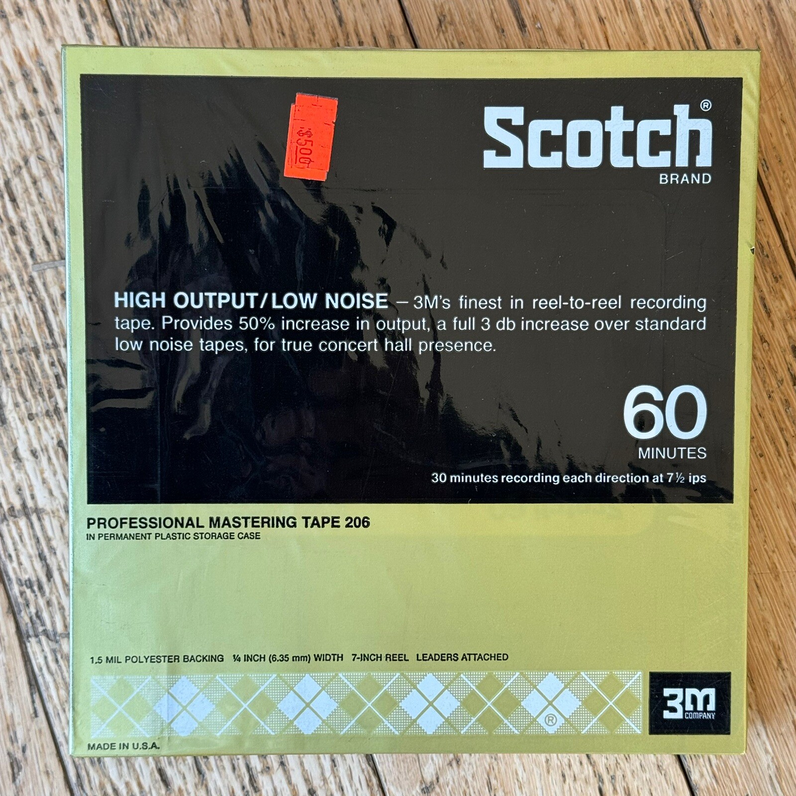 Scotch 206 Professional Mastering 1/4” in. Tape 7″ R60 Audio Reel NOS Sealed NEW