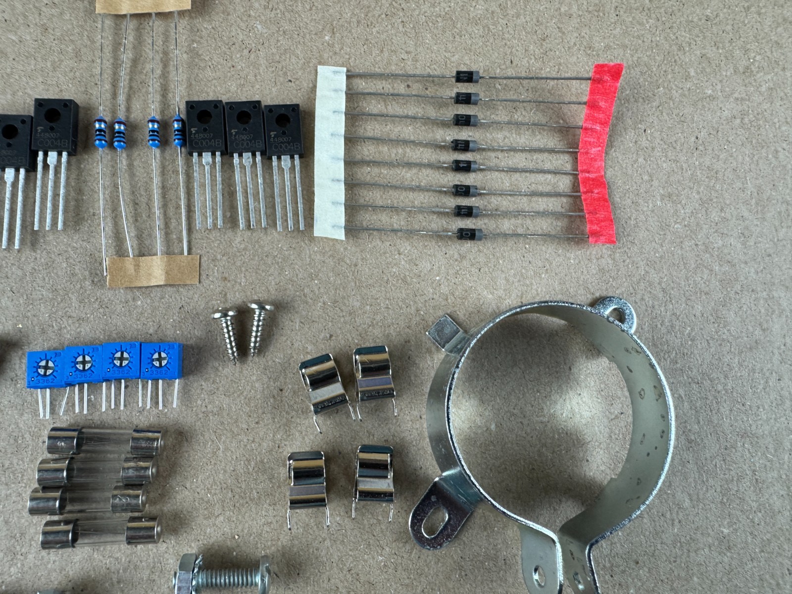 Sansui 3000A Repair Kit for Service Bulletin new Bipolar caps Diodes Transistors