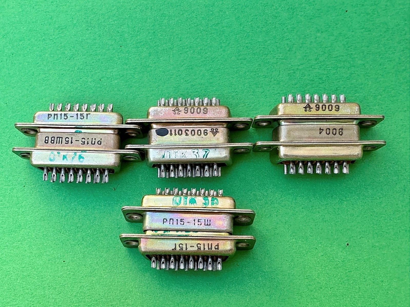 4x SET RP15-15G + RP15-15sH 15 Pin Connector Male+Female Soviet Military Silver
