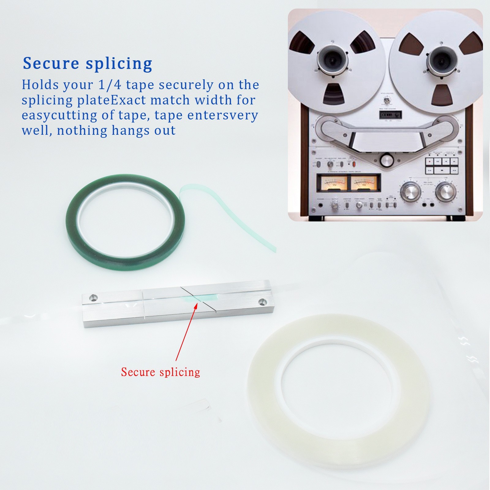1/4″ Reel to Reel Tape Splicing Block Aluminum Splice Editing Tool Kit