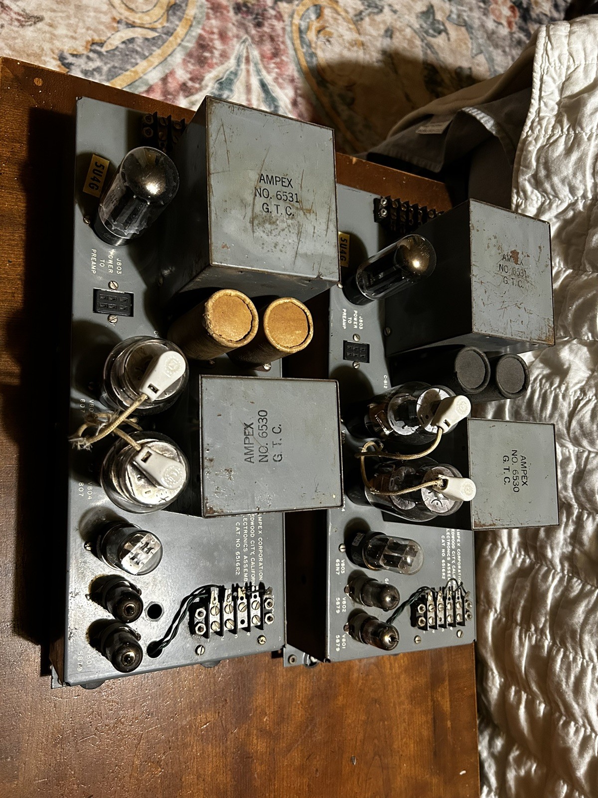 Rare 2x Ampex 6516 Tube Amplifier Pair 6516r2 6530 6531 807 6sn7 5u4g 5879 Nice