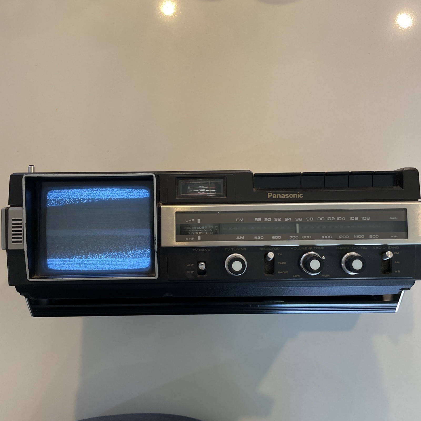 VTG 1979 PANASONIC TR-4001P Tv/Radio/Cassette Recorder W/ Power Adpt TESTED READ
