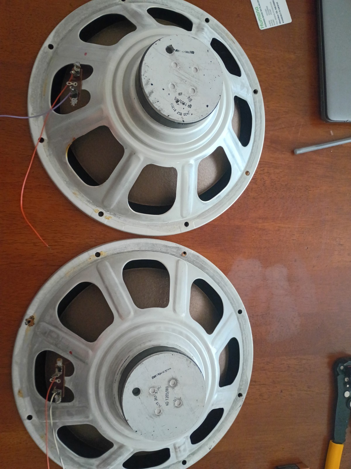 Philips AD 1265/W8 12″ Woofer Speakers Pair 8Ω Vintage Hi-Fi Open Baffle DIY