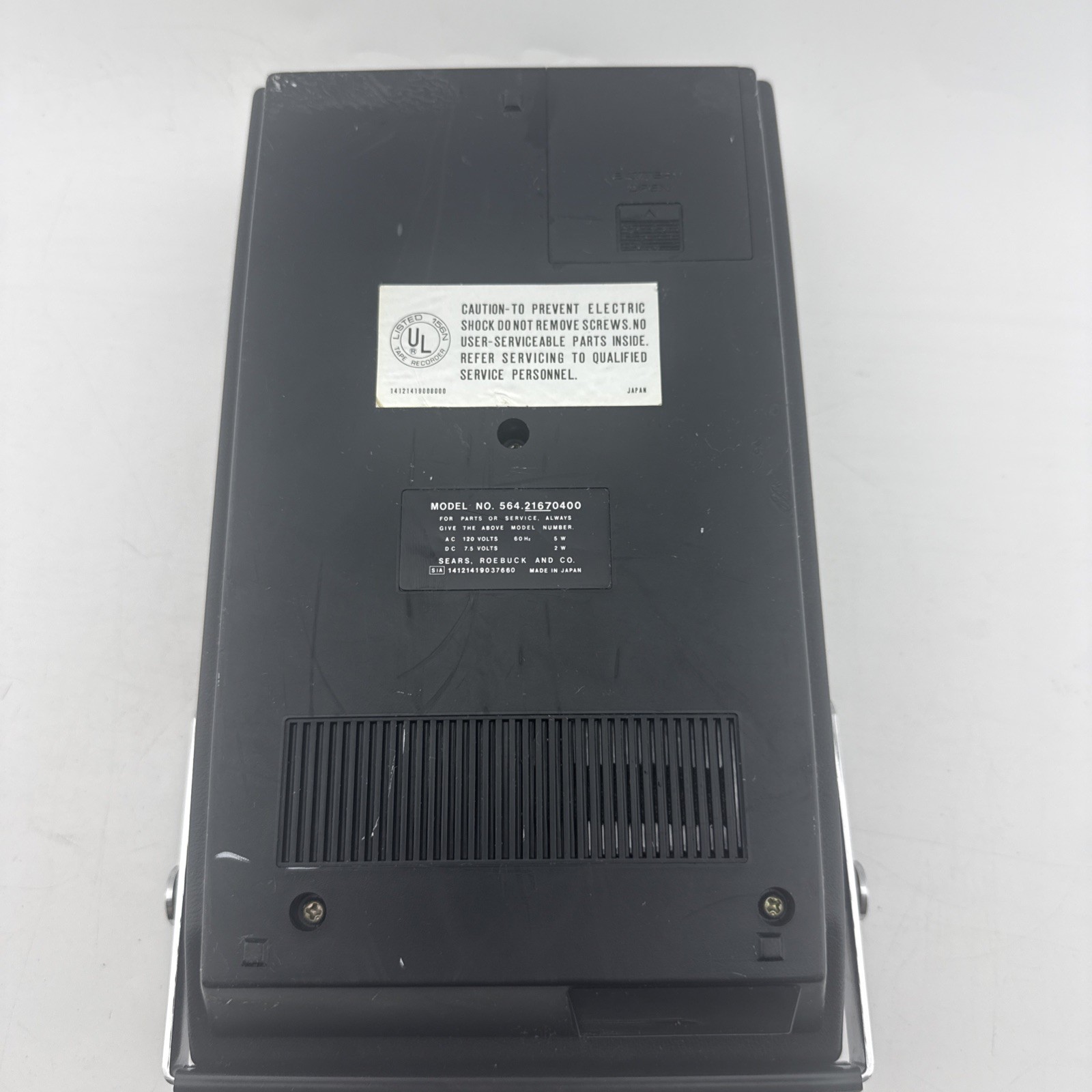 Sears Solid State Cassette Recorder For Parts Untested
