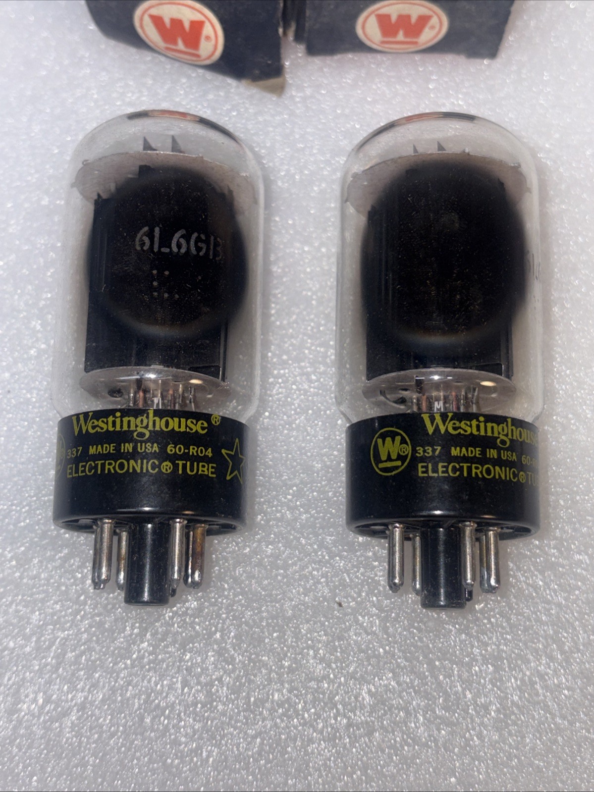 Matched Pair Westinghouse 6L6GB Black Plate Vacuum Tubes Amplitrex New In Box