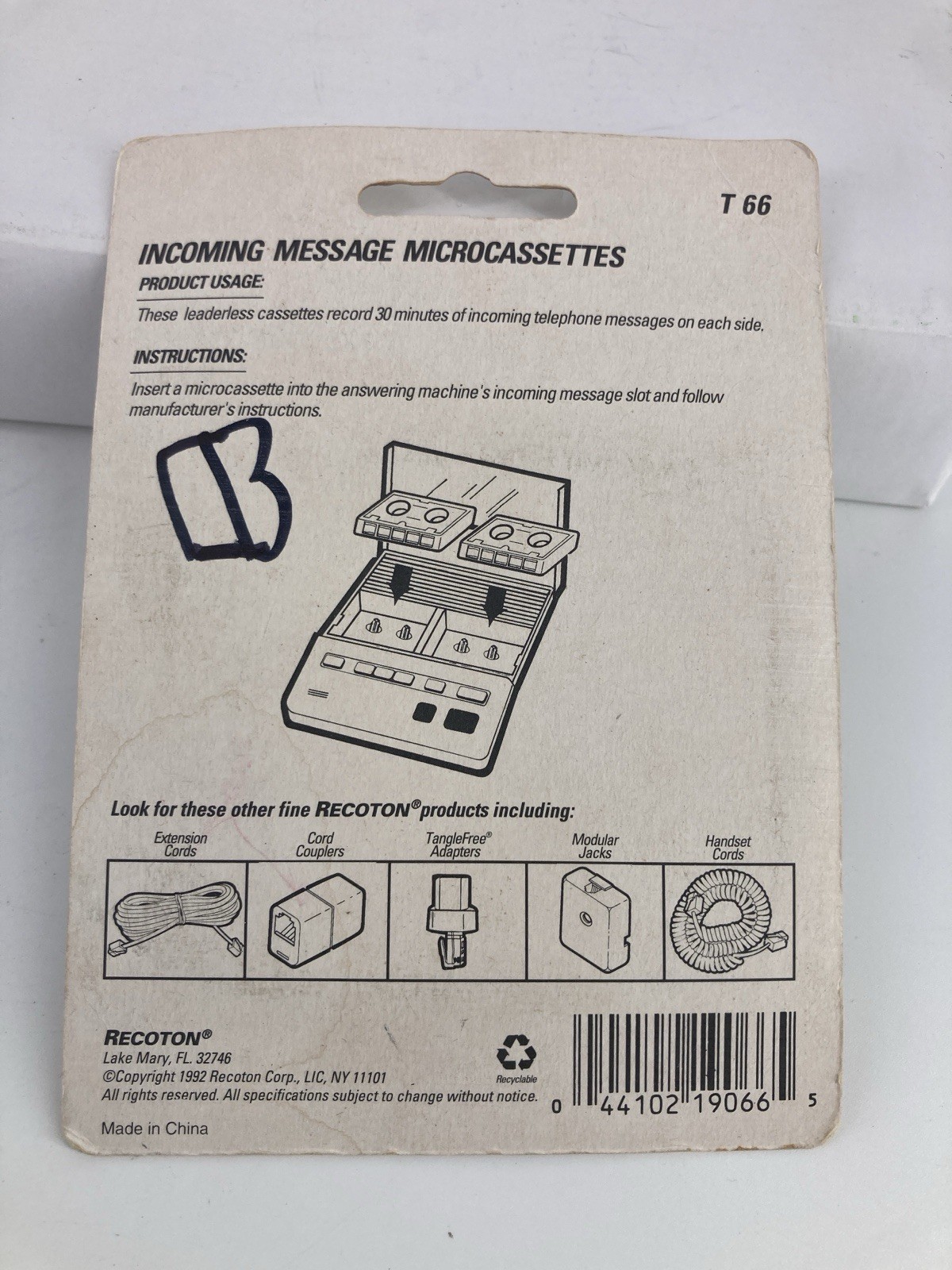 Vintage Recoton Answering Machine Microcassettes Tapes T66 – New in Box NIB