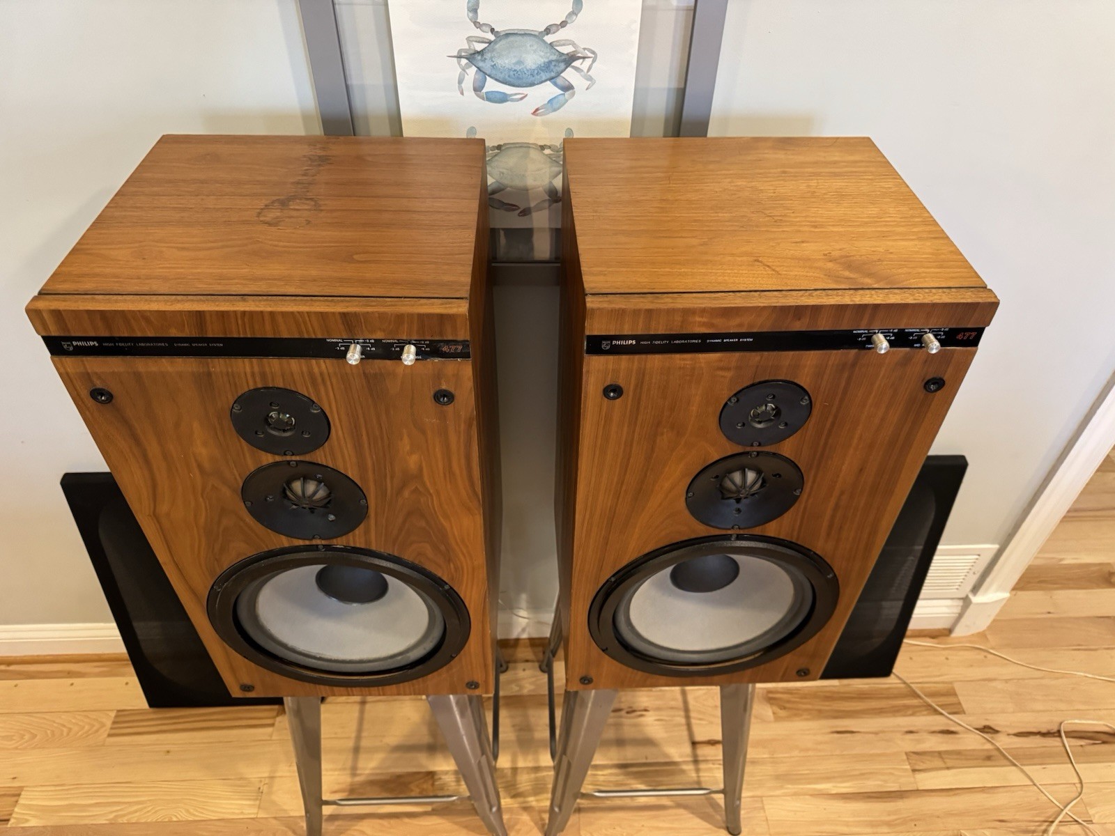 Phillips 477 VintageHigh Fidelity Laboratories Dynamic Speaker System 1970s HiFi