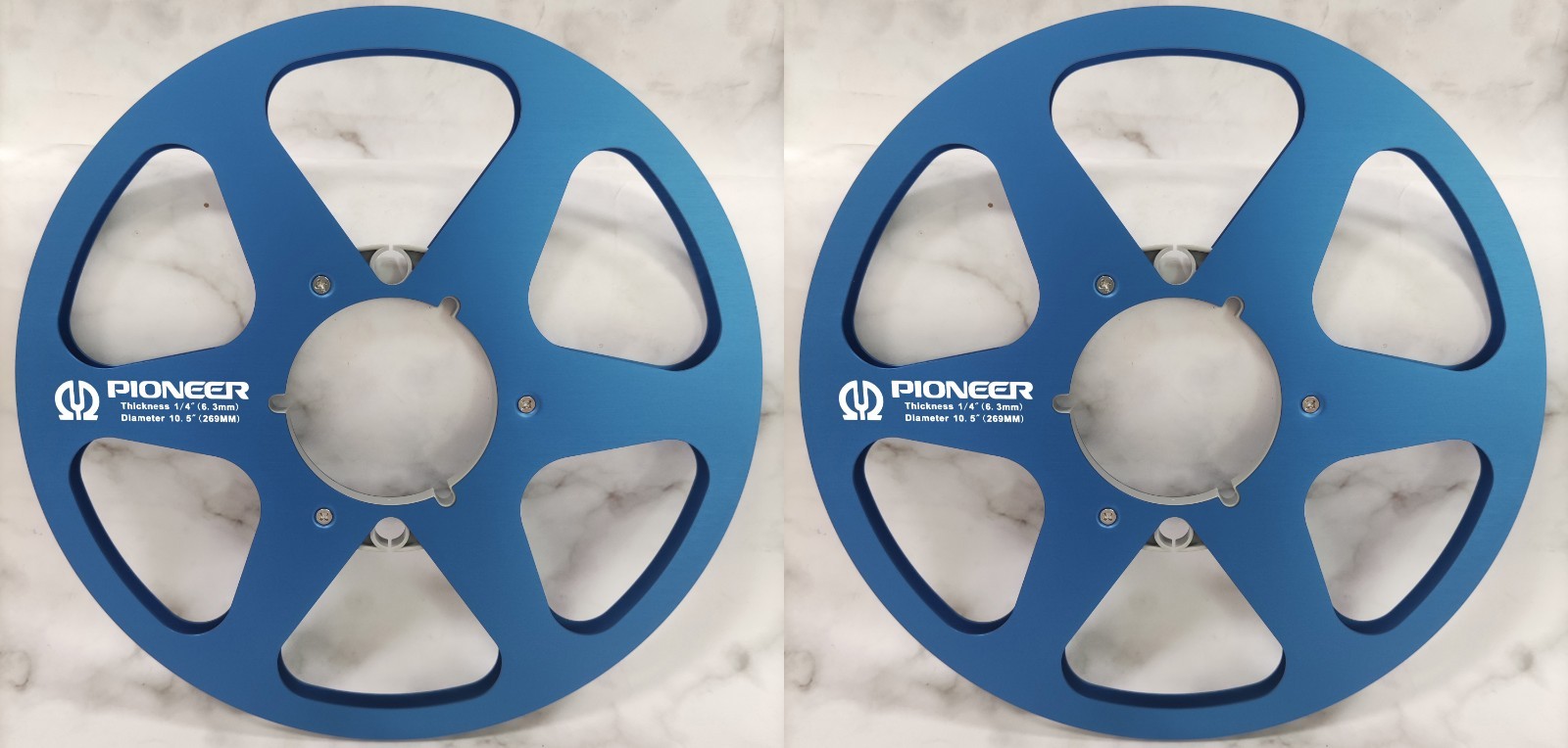 One Pair 10.5” Blue Pioneer Tape reel High Quality Aluminum Take Up Reel