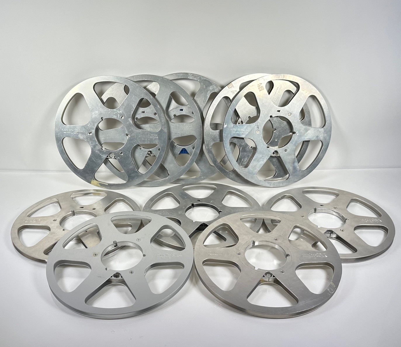 (Lot of 10) Audio Devices Audiotape Metal Tape Reel 10.5″ x 1/4″ Take Up