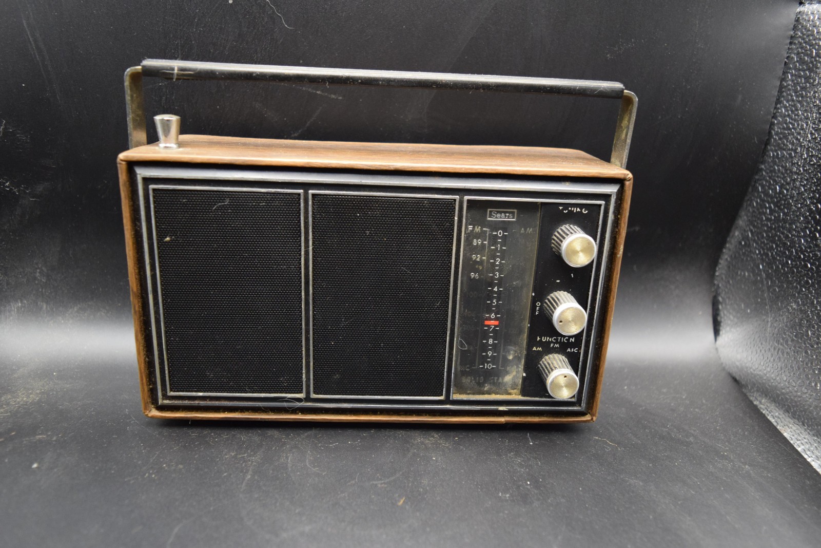 Vintage Sears Roebuck Model 132 Woodgrain Am Fm Radio Antenna Hong Kong