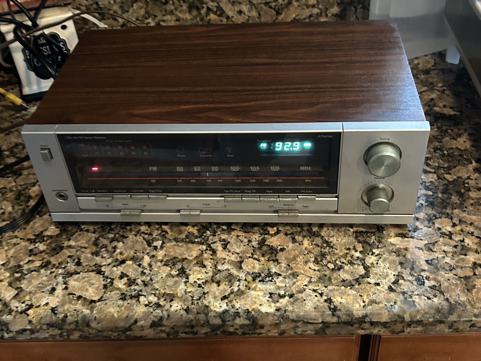 Vintage JC Penney Stereo Receiver Walnut Woodgrain Retro 683-1784 VIDEO