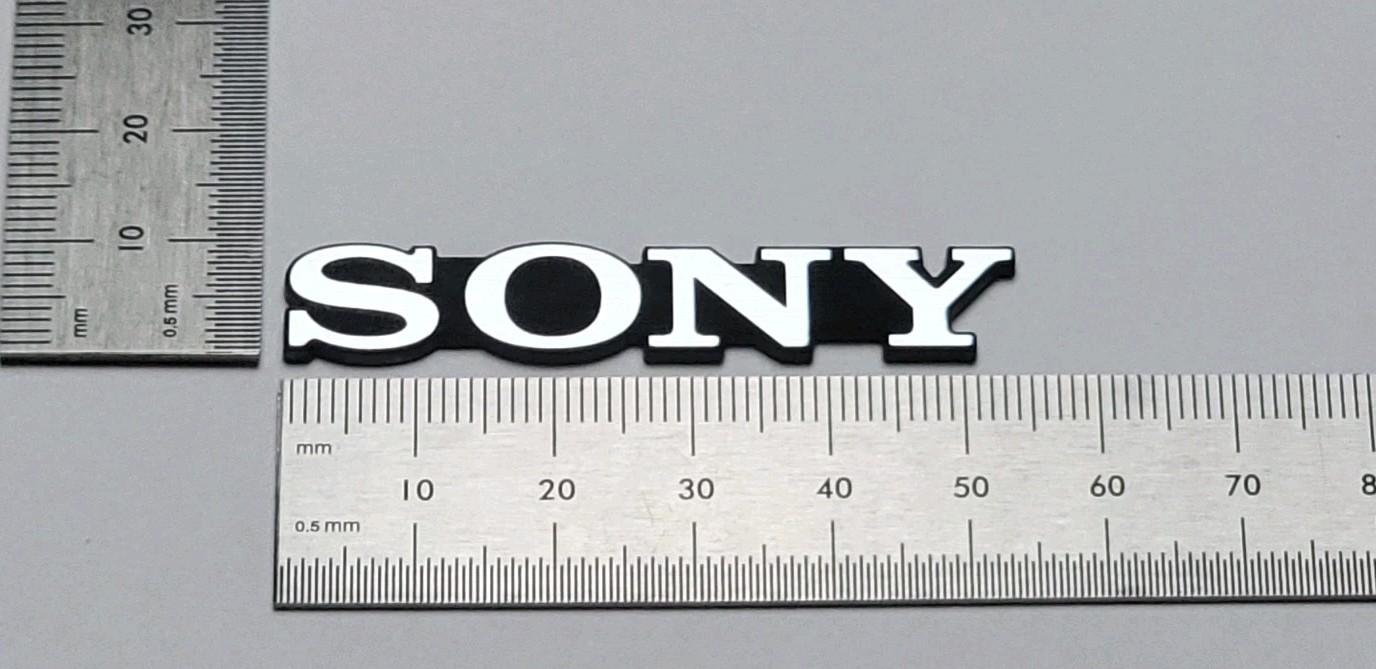 SONY PVM-2530 Badge Logo Emblem Label Custom Incised Acrylic With Adhesive