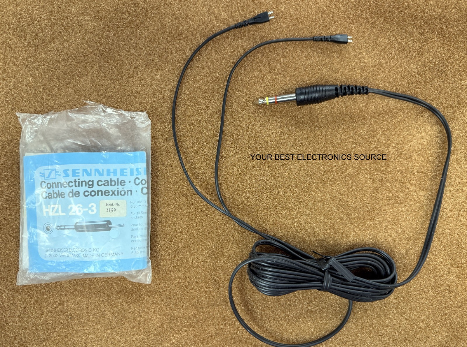 NOS Sennheiser HXL26-3 (#32120) Replacement Headphone Cable, Black, 3M (9.8ft)