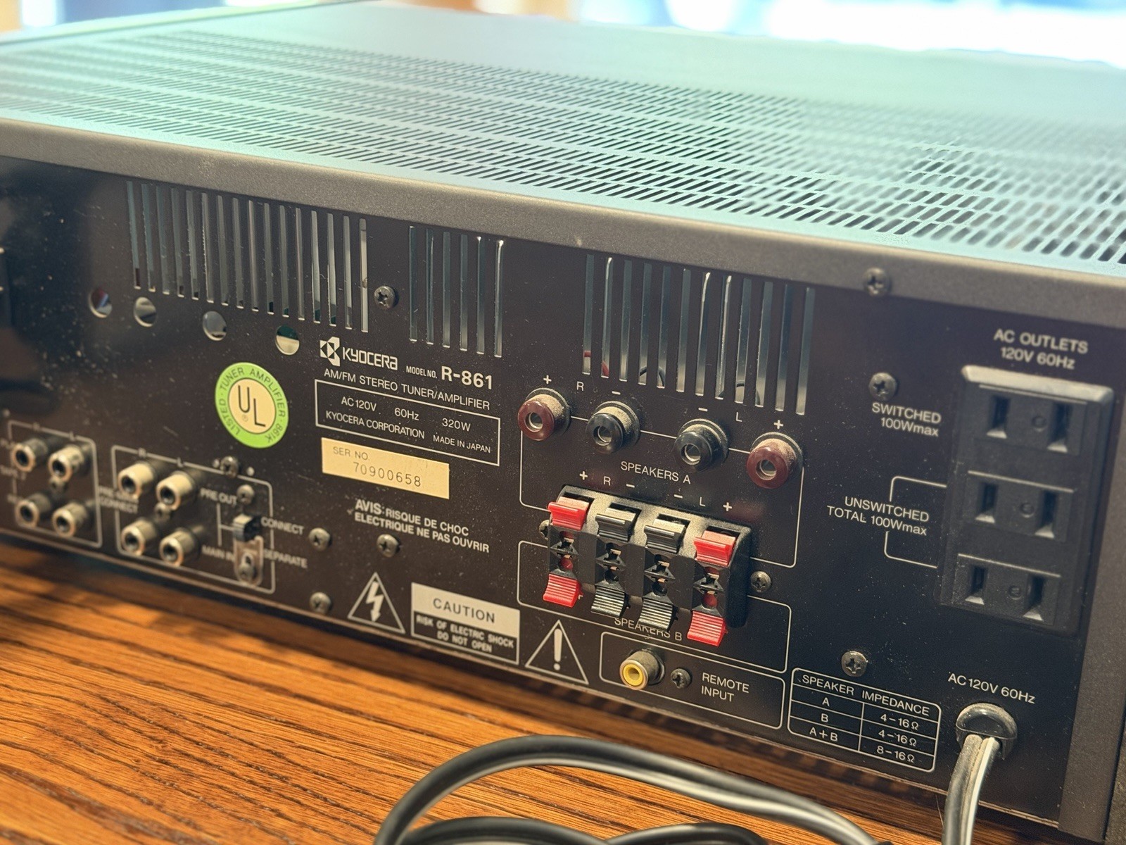 Vintage 1980s Kyocera R-861 Quartz Synthesized AmFm Stereo Tuner Phono Amplifier