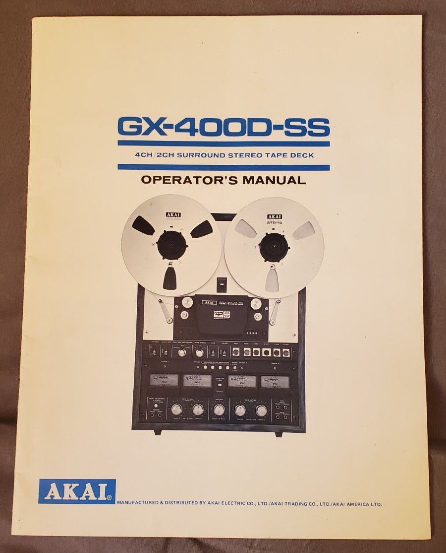 AKAI GX-400DSS Reel-to-Reel Stereo Tape Deck W/RC-17 Remote Control, EUC, TESTED