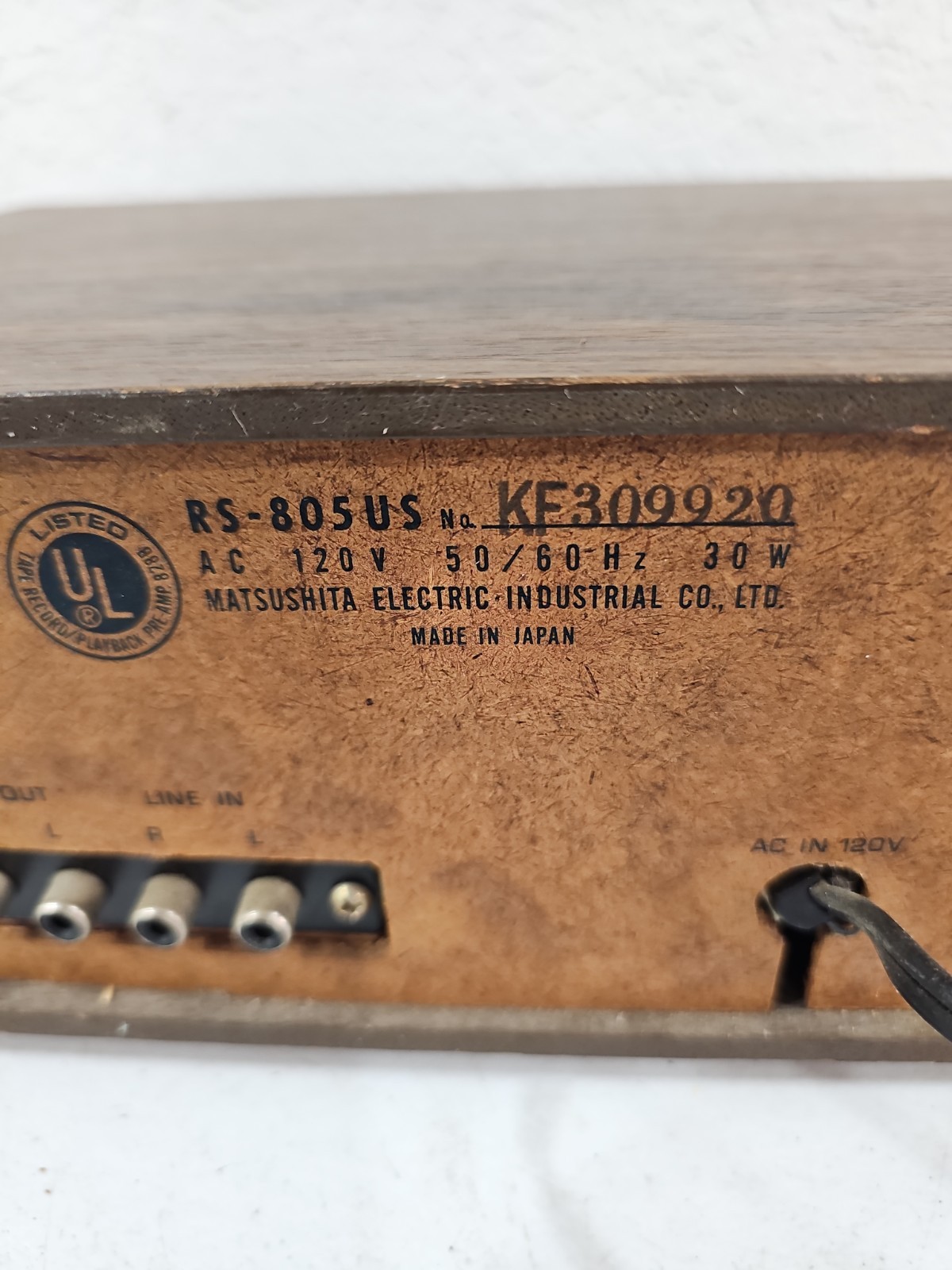 Panasonic 8 Track Player RS-805US Stereo Record Deck Woodgrain Powers Up