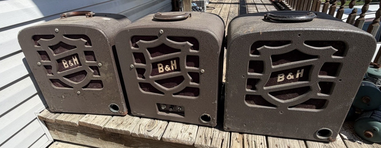 (3) Rare 1940’s Bell & Howell Speaker Amplifier Cabinets HTF