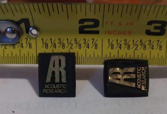 AR Acoustic Research Badge Logo from Model 58B 8B AR 8B – 2 pieces