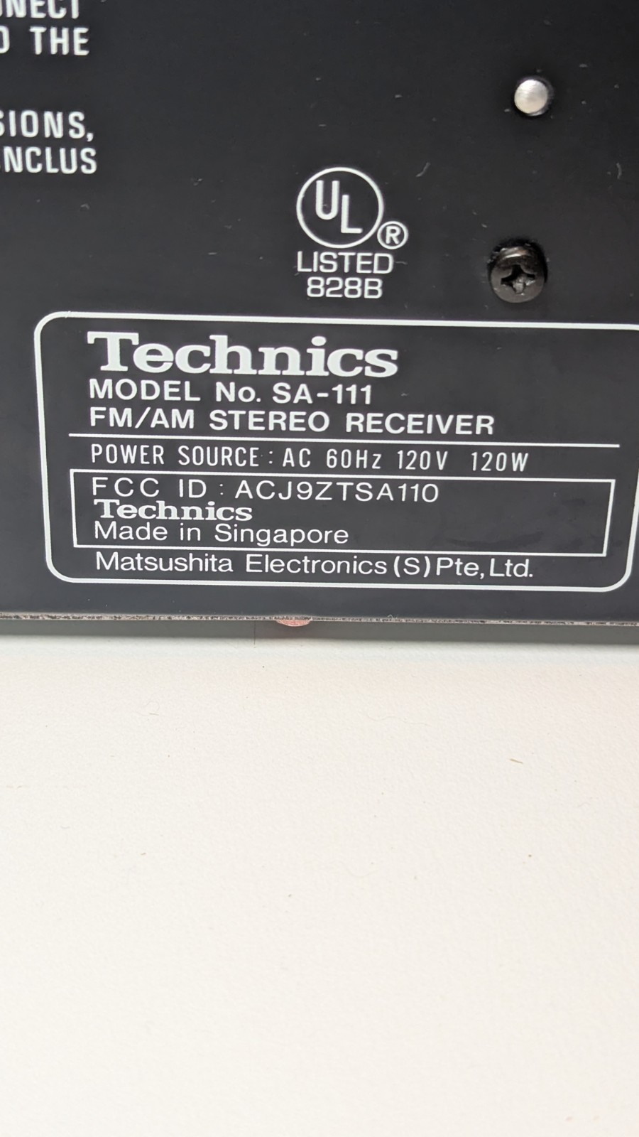 Vintage Technics SA-111 Stereo Receiver AM/FM Tuner Silver
