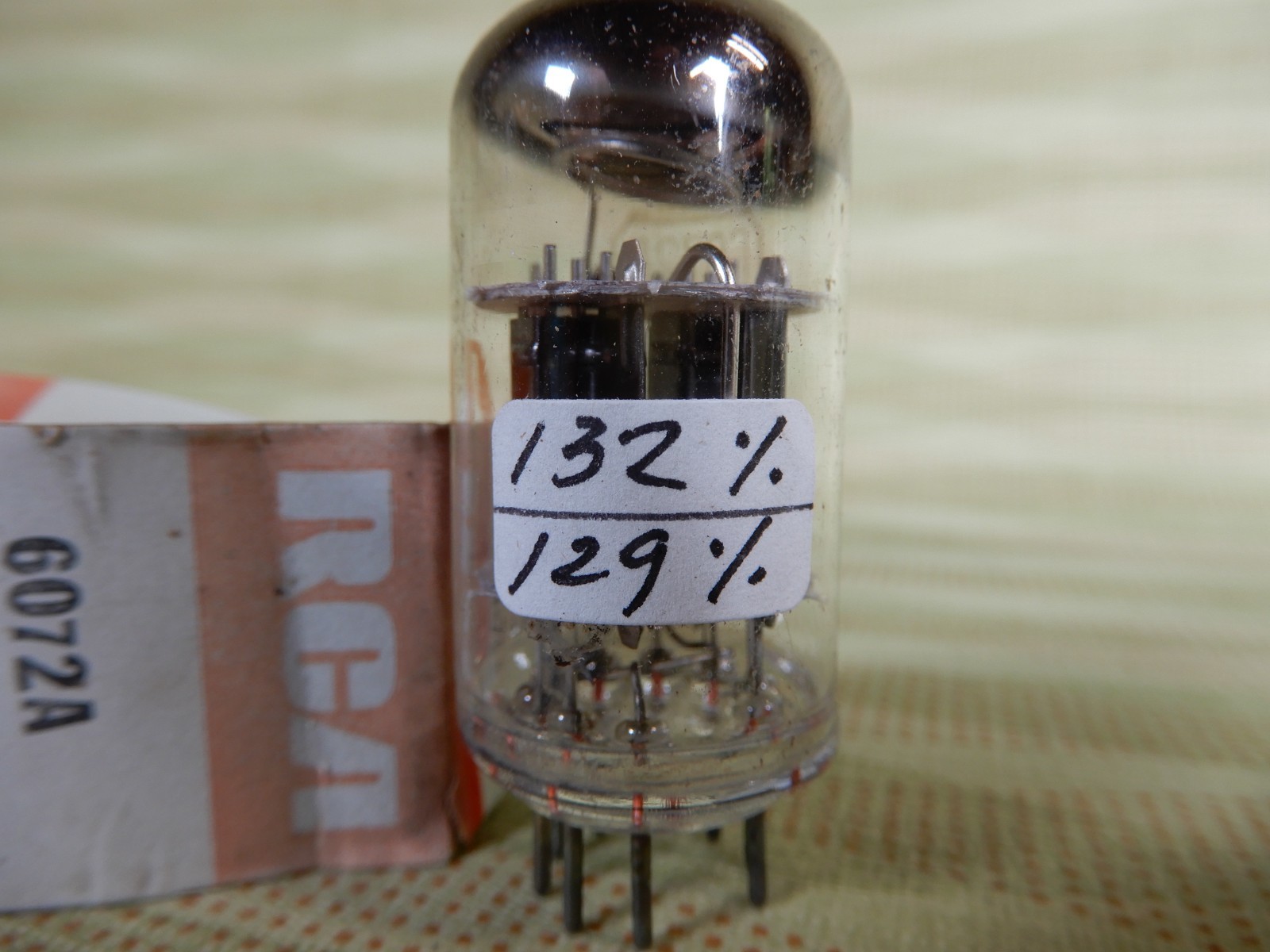 RCA Black Plate Support Rod 6072A Vacuum Tube Amplitrex Tested 132/129% Gm
