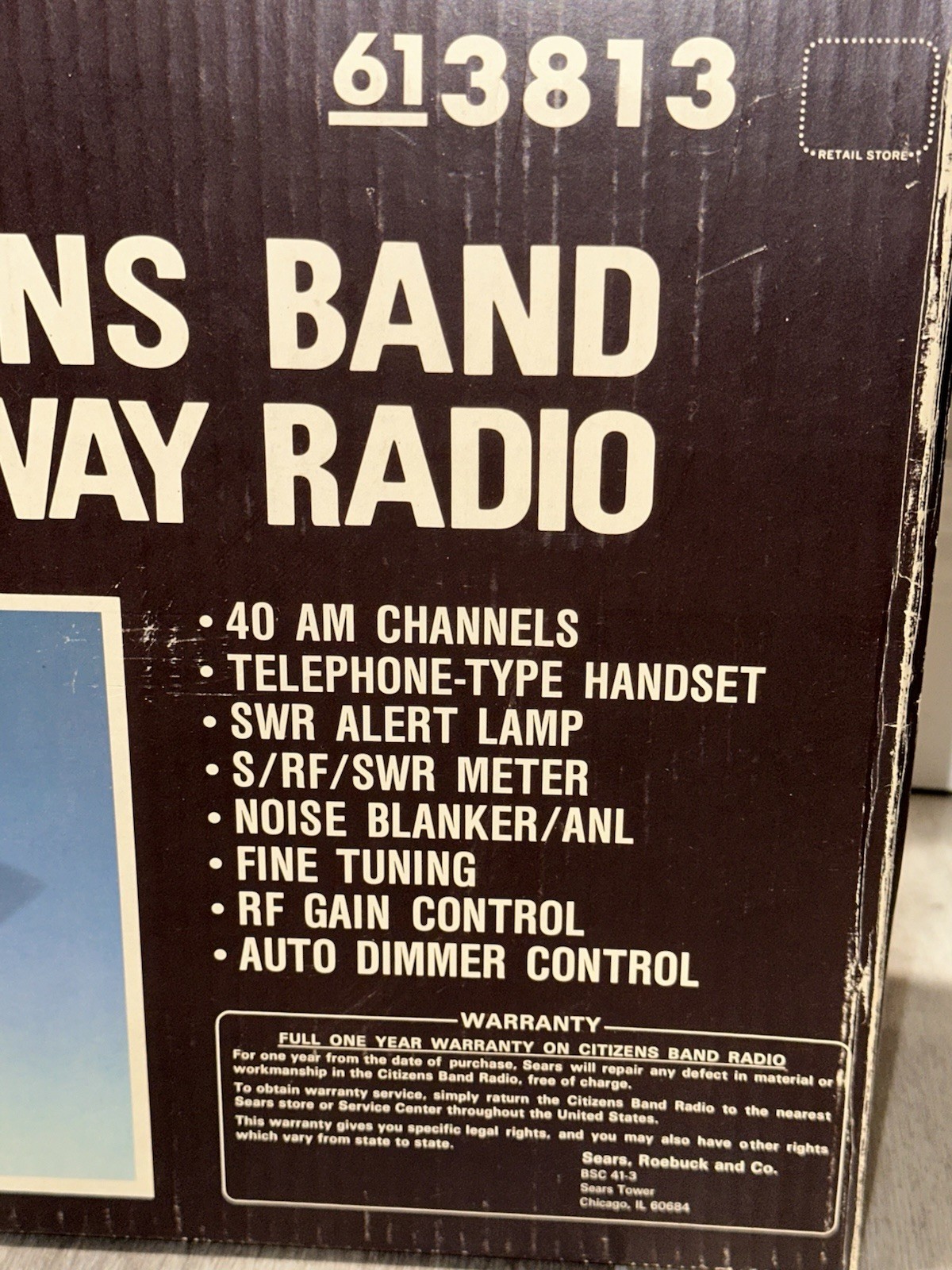 🔥RARE Vtg Sears RoadTalker 40 CB Two-Way Citizens Radio Handset 3813-Box-Extras