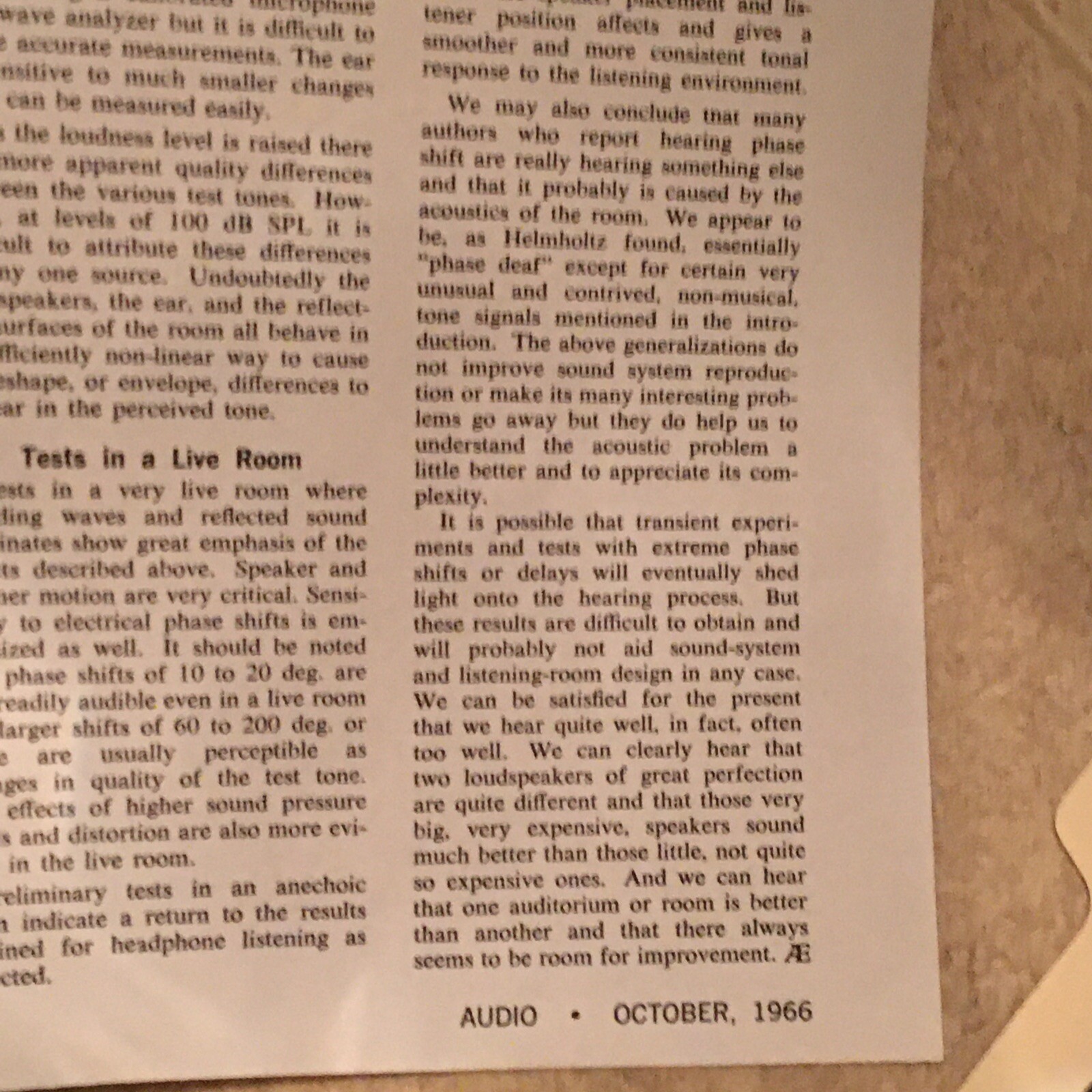 Original MCINTOSH CAN WE HEAR PHASE? YES NO AUDIO MAGAZINE REPRINT OCT 1966