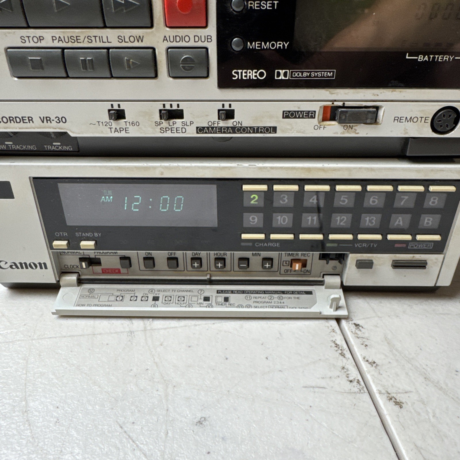 Canon Vtg Tuner-Timer Unit VT-30 & VR-30 Portable Video Recorder Untested.