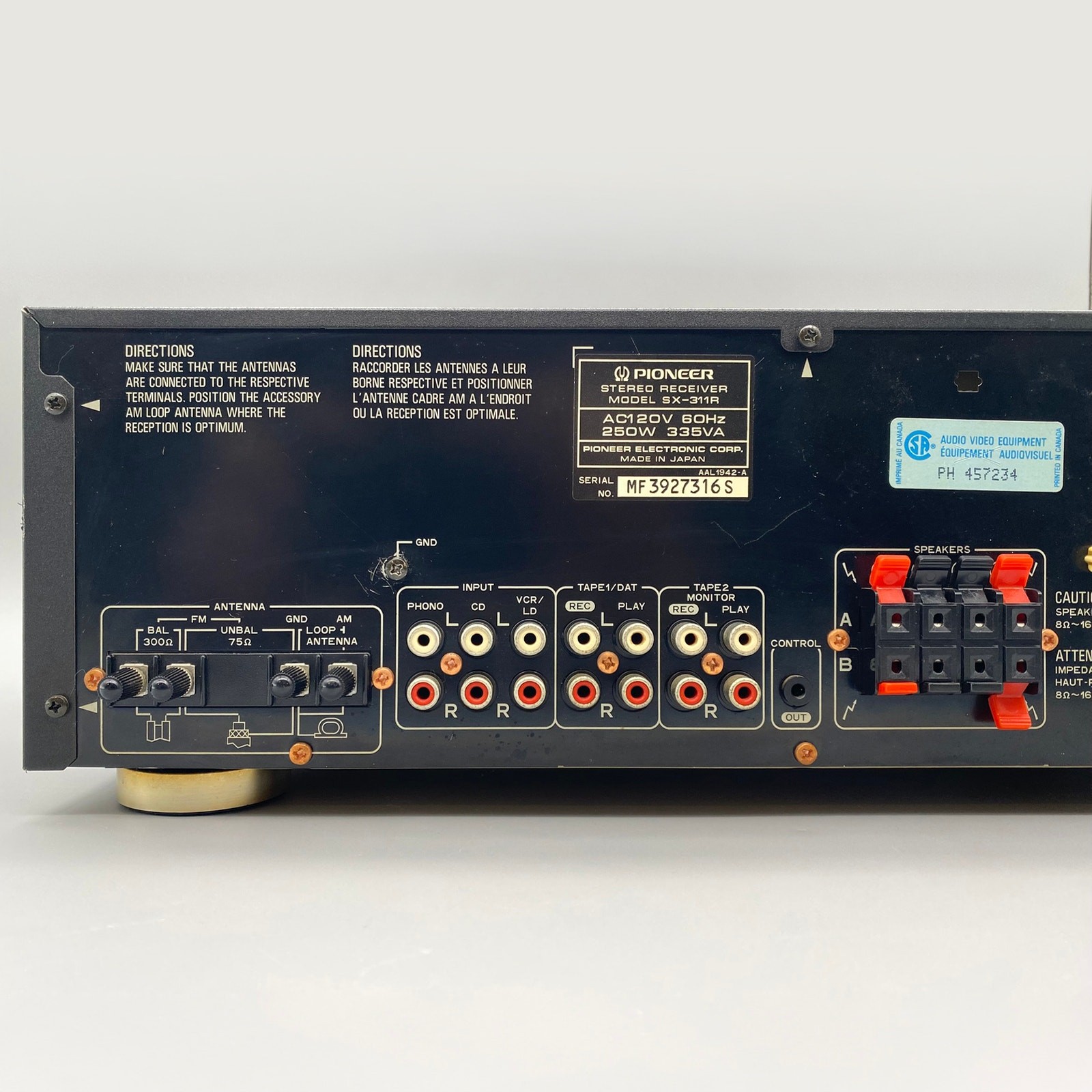 Vintage 1990s Pioneer SX-311R Stereo Receiver Japan 5-Band EQ Phono w OEM Remote