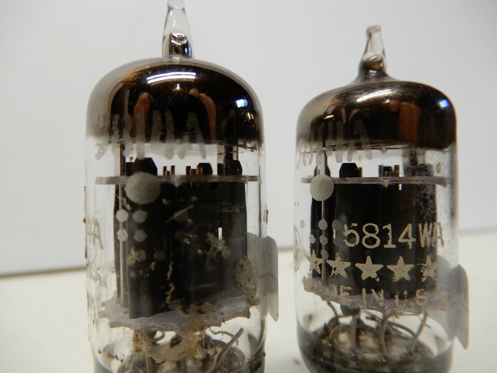 GE 5814A (WA) Vacuum Tubes (2) One 5 Star Strong 91/90% and 100/100% Gm