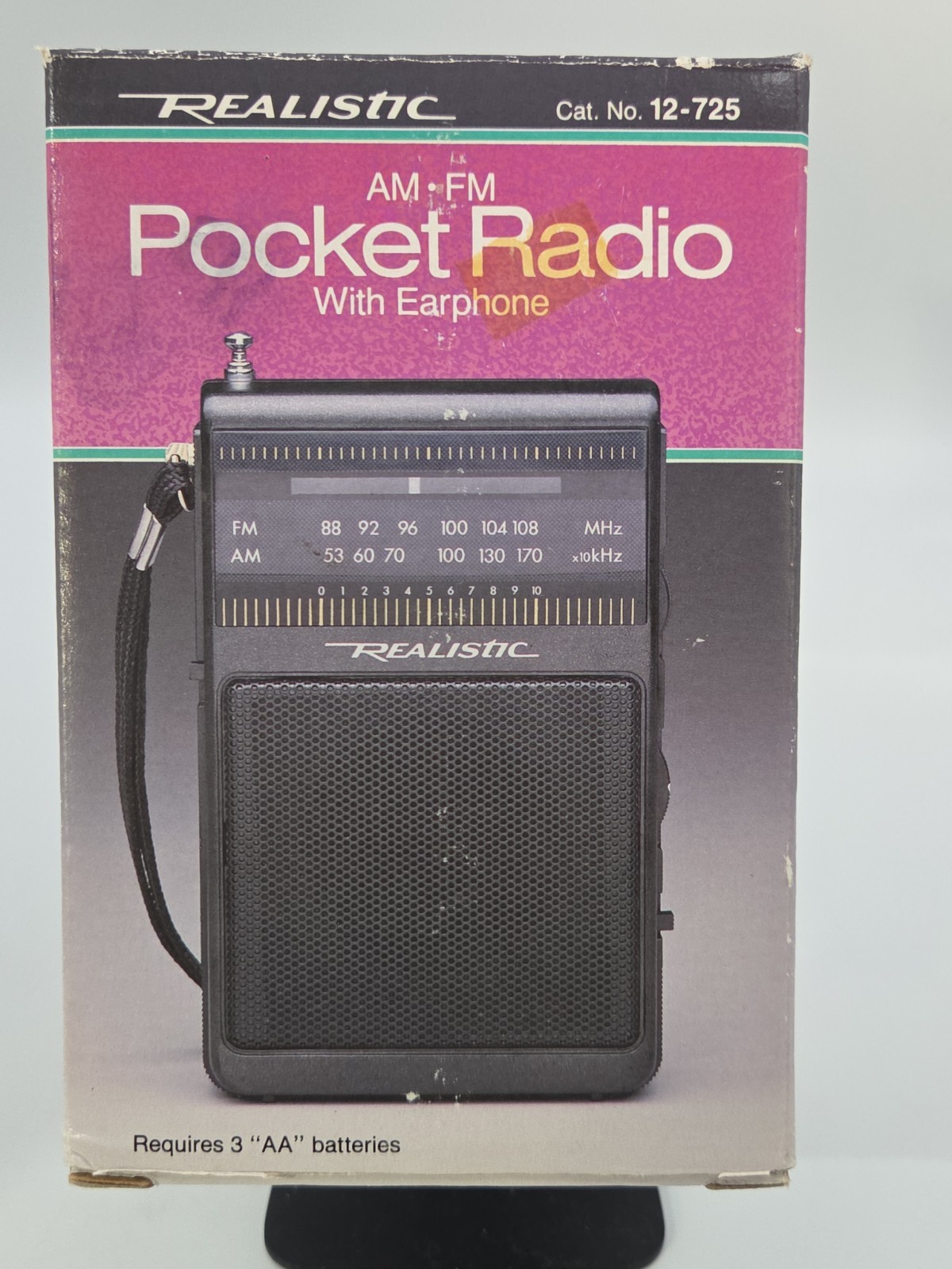 Vintage 1993 Realistic POCKET AM/FM RADIO 12-275 with High Low Tone NEW IN BOX