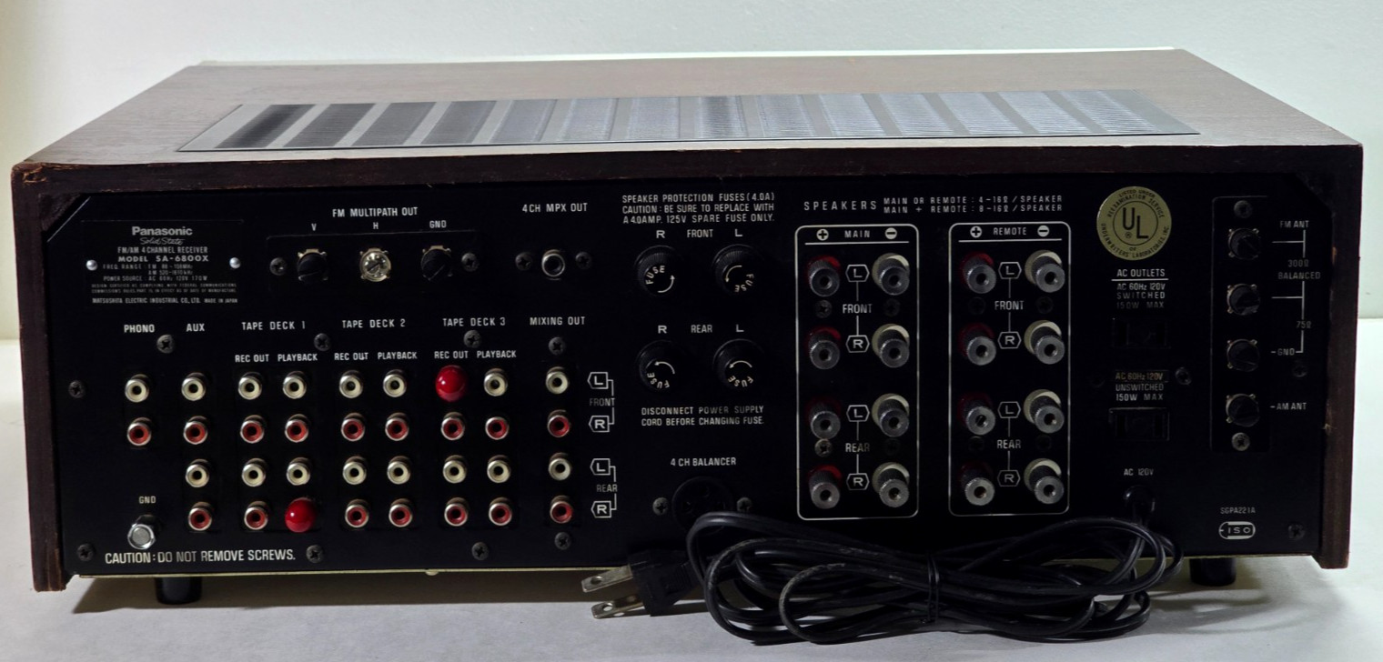 PANASONIC SA-6800X Quadrophonic Receiver 4 Channel AM/FM (Fully Tested/Working)
