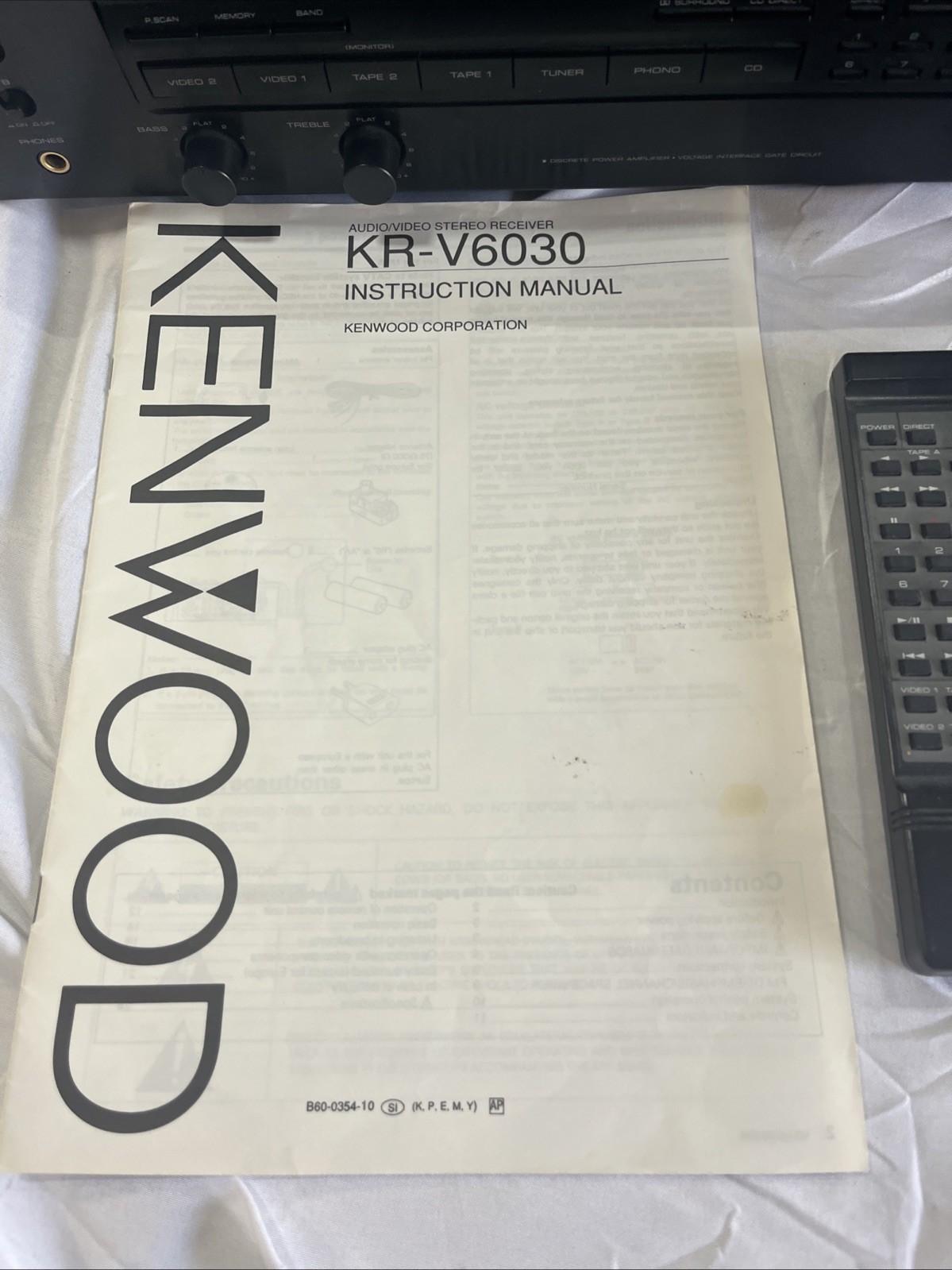 Vintage Kenwood KR-V6030 Stereo Receiver Tested Excellent W/ Remote & Manual