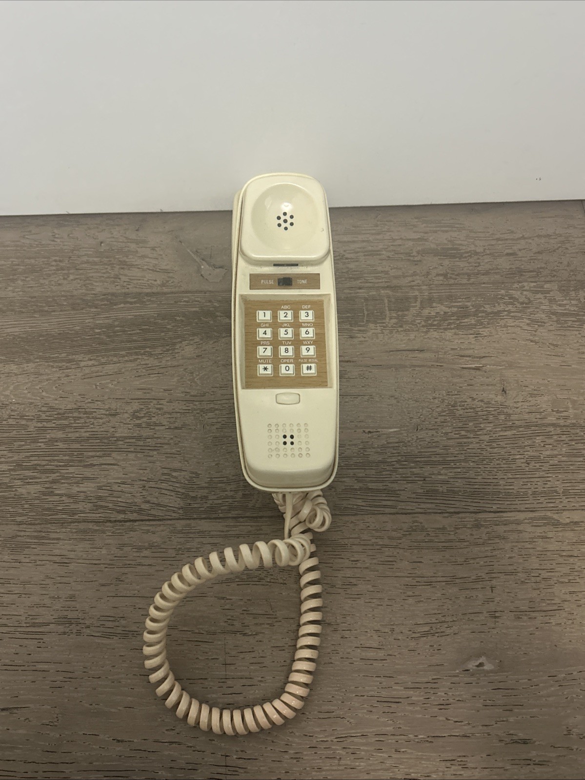 Push Button Trimline Type Touch Tone Desk or Wall Phone Ivory Telephone Works