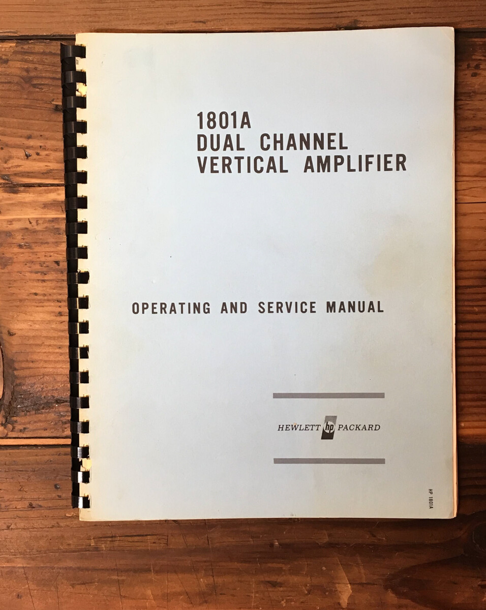 HP 1801A Dual Channel Vertical Amplifier Operating & Service Manual *Original*