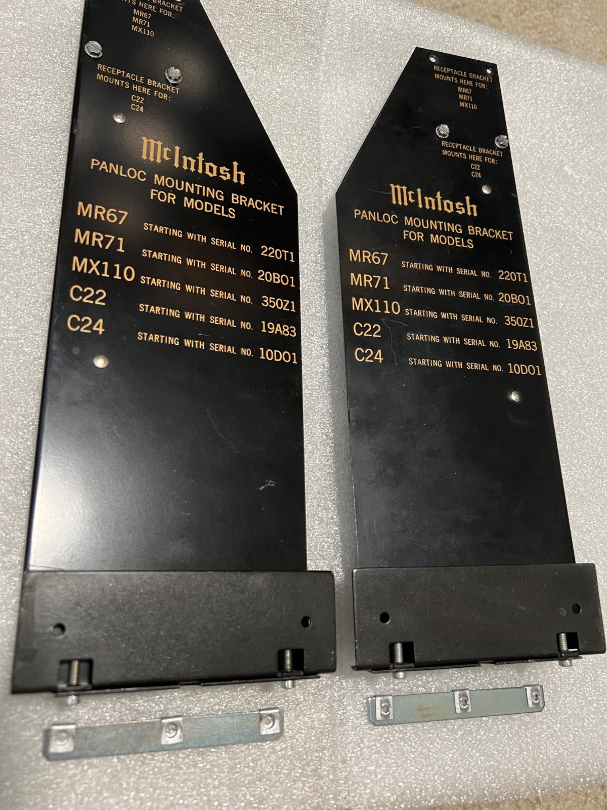 McIntosh Panloc Mounting Brackets C22 C24 MC2505 MX110 MX112 MR71 MR67