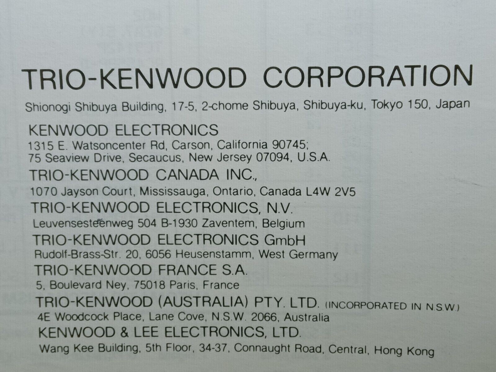 Kenwood KR-100 Service Manual Receiver Photocopy