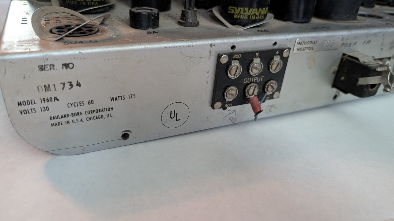 Vtg Rauland-Borg 1960A Tube Amplifier 175 Watts For Repair